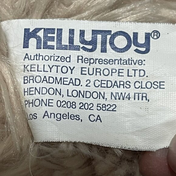 Kellytoy 12” super soft fluffy beige cuddily cute bear with gold threaded nose - Picture 4 of 9